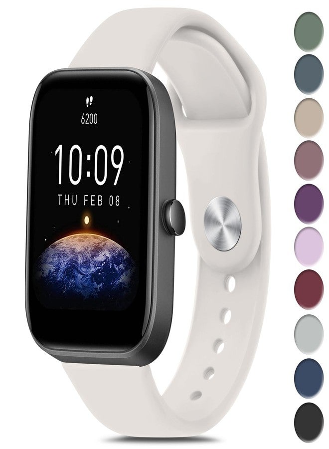 Vanjua Silicone Bands for Amazfit GTR mini Band, Amazfit GTS 4 / GTS 4 Mini / GTS 3 / GTS 2 / GTS 2e / GTS 2 mini / GTS, 20mm Quick Release Soft Sport Replacement Watch Strap for Amazfit Bip 3 / Bip 3 Pro / Bip U Pro / Bip / Bip Lite / Bip S / Bip S lite / Bip U Smart Watch Women Men (Starlight) - Image 1